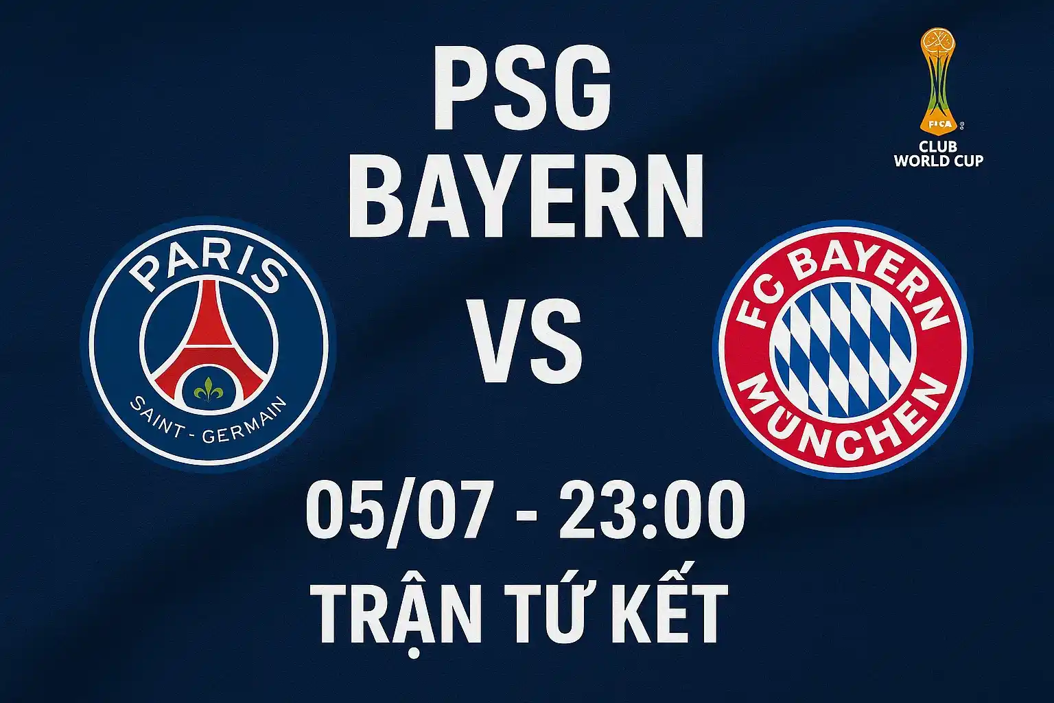 Link trực tiếp bóng đá 05/07 PSG vs Munich